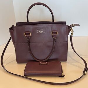 kate spade Leather Satchel and Zip Wallet in Plum